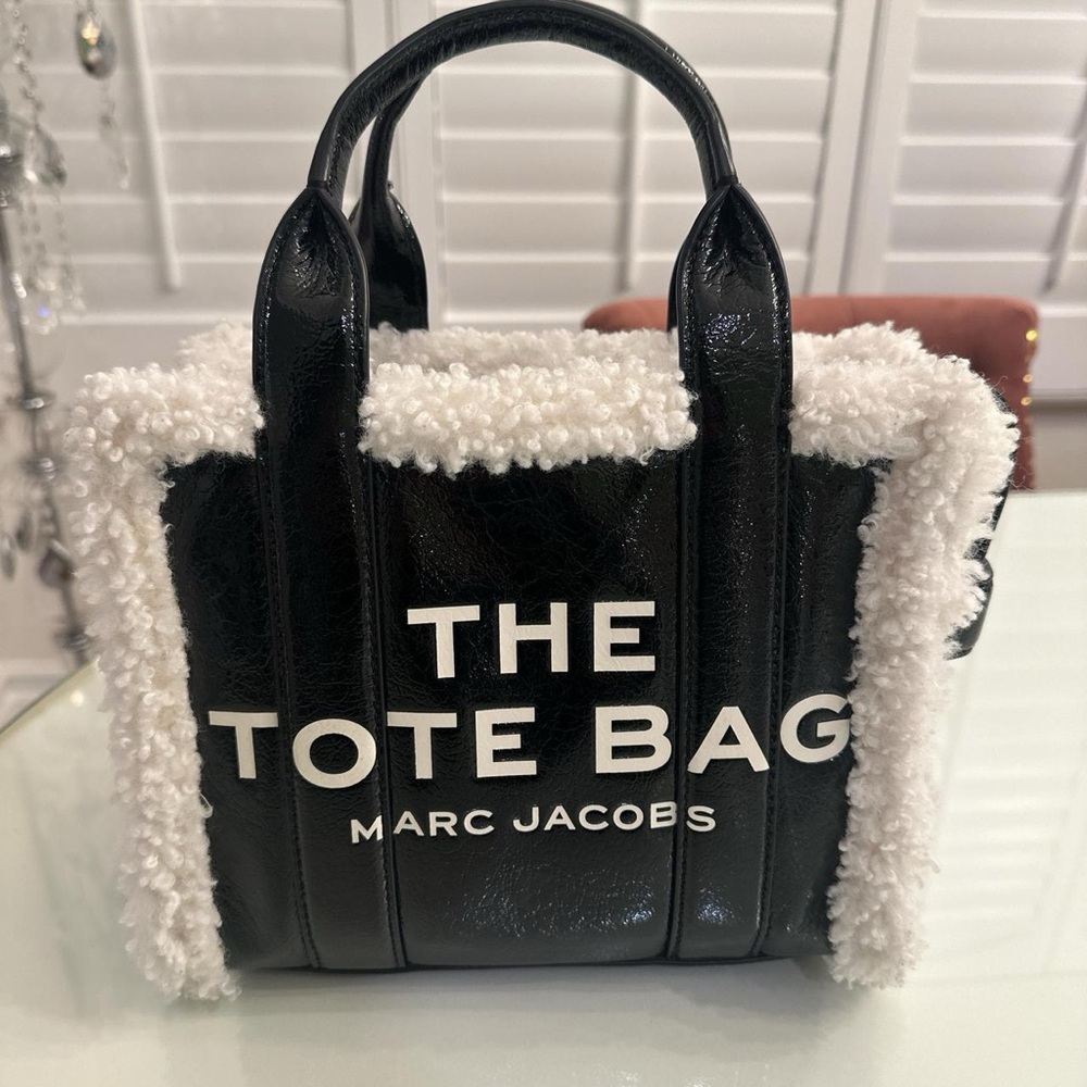 Marc Jacobs Shearling Black and White Tote Bag